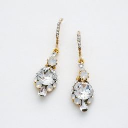 Petite Round Crystal Drop Earrings SALE
