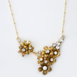 Vintage Necklace, Flowers, Crystals SALE!!! 70% OFF!!