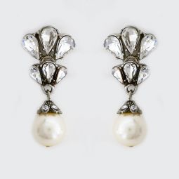Deco Cluster Pearl Drop Earrings