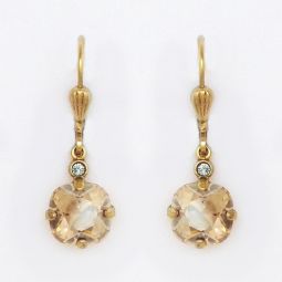 Champagne Crystal Drop Earrings, 8mm