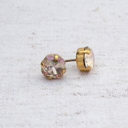 Small Crystal Stud Earrings, Champagne