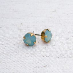 Small Crystal Stud Earrings, Pacific Opal SALE!