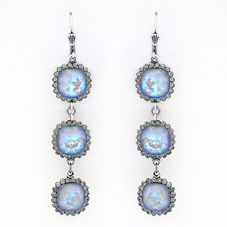 Catherine Popesco | Triple Drop Crystal Earrings, Artic