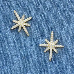 Tiny North Star Post Earrings, Gold SALE!!