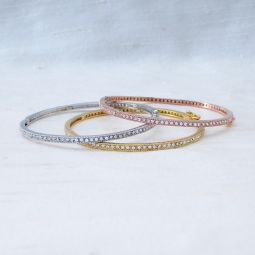 Stackable Bangles with Pave CZs