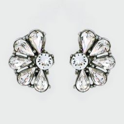 Deco Glam Crystal Clip-On Earrings