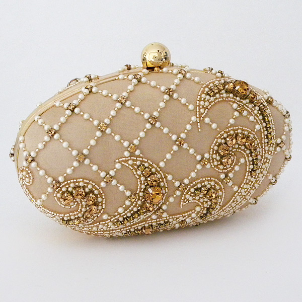 Vintage Walborg Womens Gold Beaded Stone Evening Handbag Purse Clutch Bag  Unique | eBay