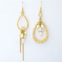 Boho Chic Gold Pearl Hoop Earrings SALE!! 60% OFF!