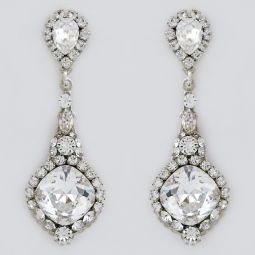 Vintage Long Crystal Drop Bridal Earrings SALE