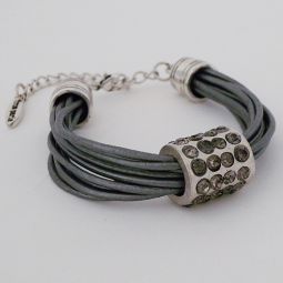 Multi Strand Silver Leather Bracelet SALE!!