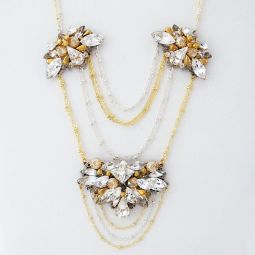Triple Brooch Necklace with Gold & Silver Chains SALE!!