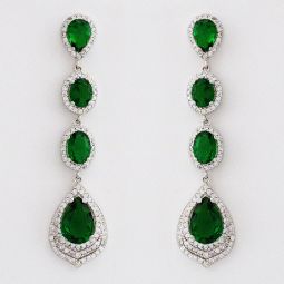 Long Emerald Teardrop Earrings SALE!!