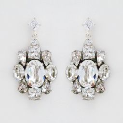 Modern Flower Crystal Drop Earrings SALE!!! 70% OFF!!
