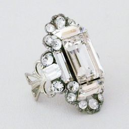 Large Crystal Cocktail Ring SALE 70% OFF