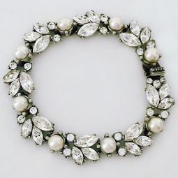 Vintage Crystal & Pearl Bridal Bracelet