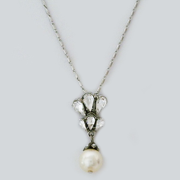 Ben-Amun Jewelry | Pearl Drop Pendant with Crystal Cluster