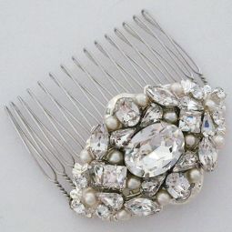 Loni Crystal Comb with Pearls SALE 70% OFF