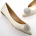 Flat Wedding Shoes| Ivory, Lace, Crystal Bridal Flats & Low Heels
