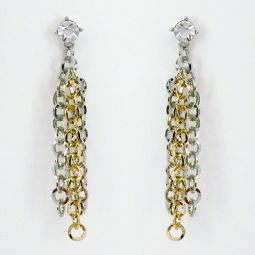 Silver & Gold Linked Chain Earrings SALE!! 70% OFF!
