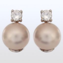 Pink Pearl with CZ Earrings