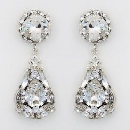 Ornate Crystal Teardrop Earrings with Large Post SALE!!! 70% OFF!!