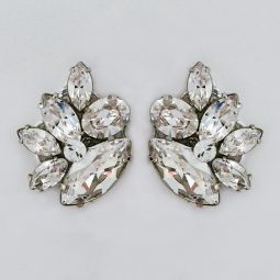 Crystal Cluster Bridal Post Earrings